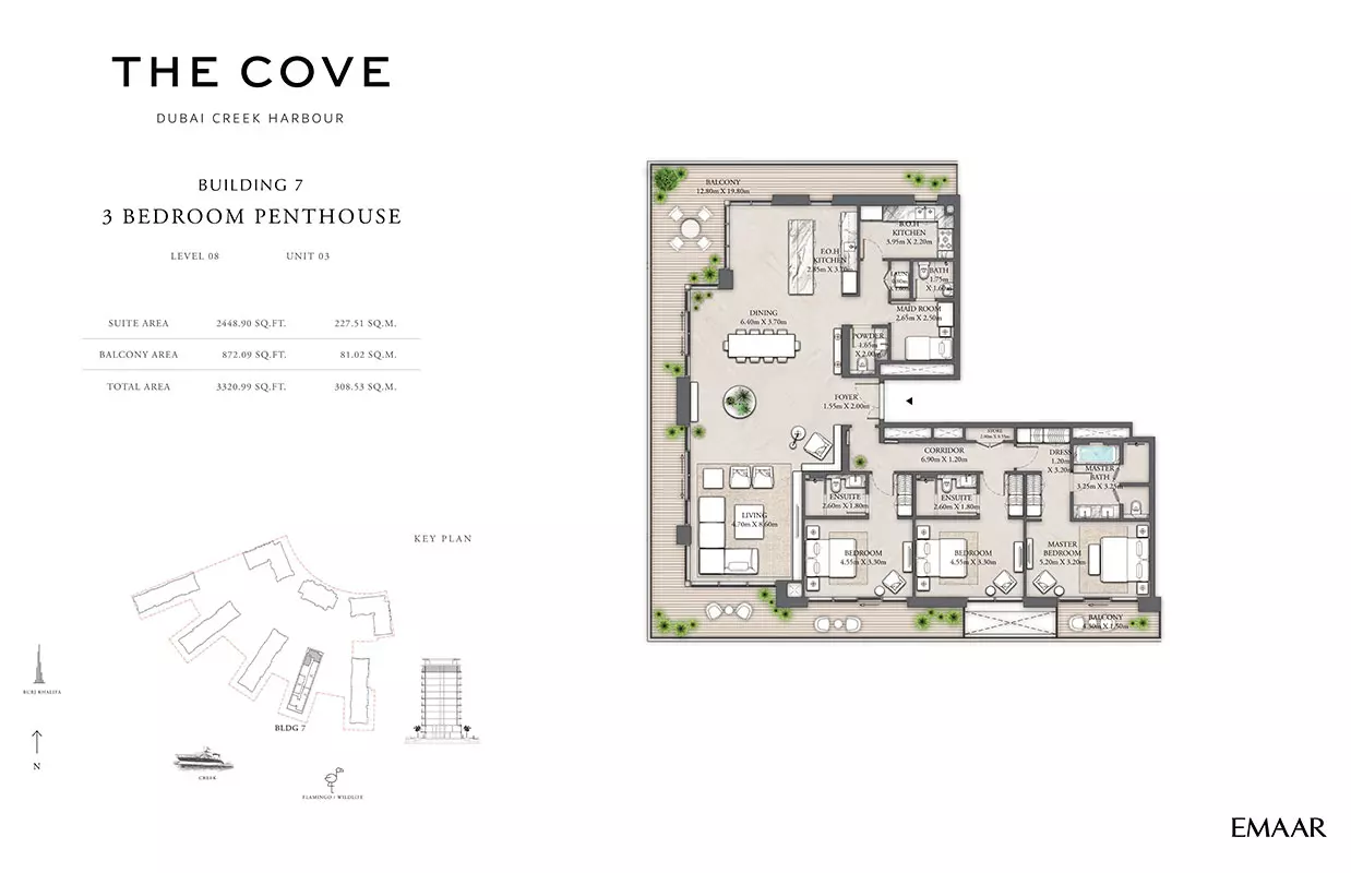 The Cove Phase 2 By Emaar Building 7 - Level 08, Unit 03, 3 beds