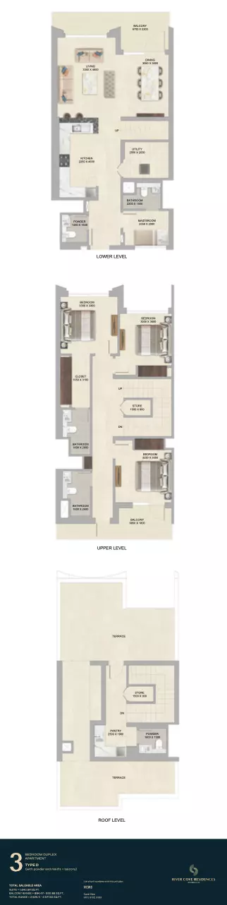 River Cove Residences at sobha city Type D-villament G, 3 beds