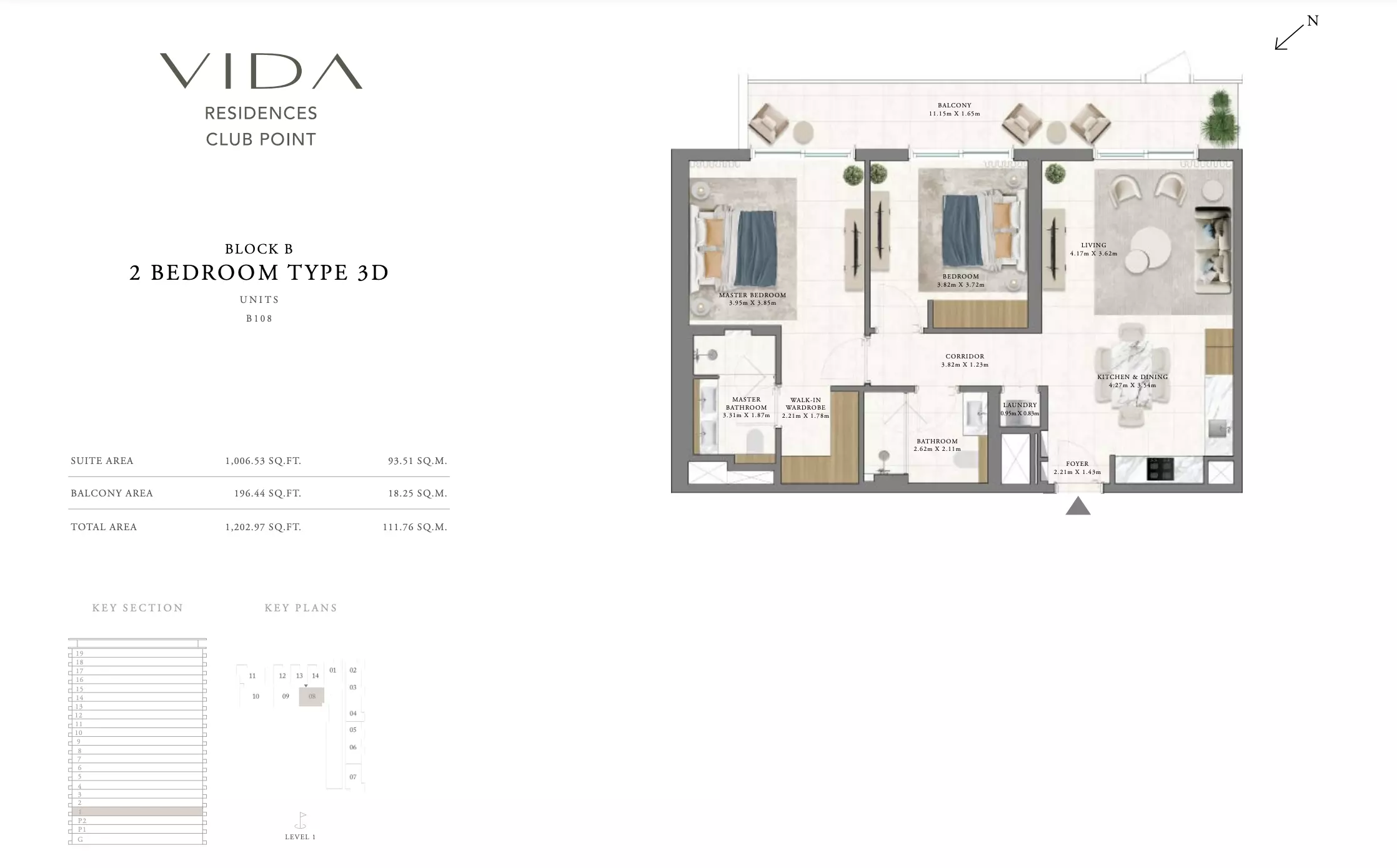 Vida Residences Club Point Type 3 D - Block B, 2 beds
