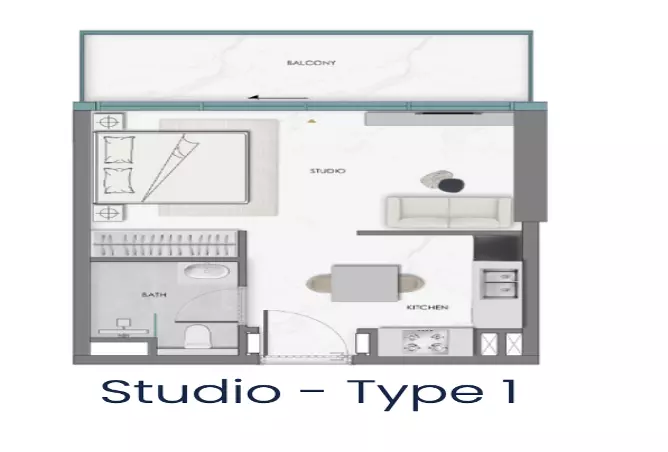 Samana Hills South 2 — Studio floor plan
