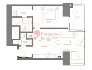 Palm Beach Towers -1 — 1BR floor plan