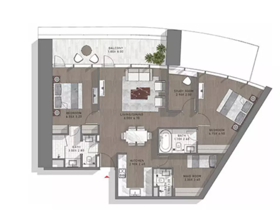 Safa Two Type 34, 2 beds