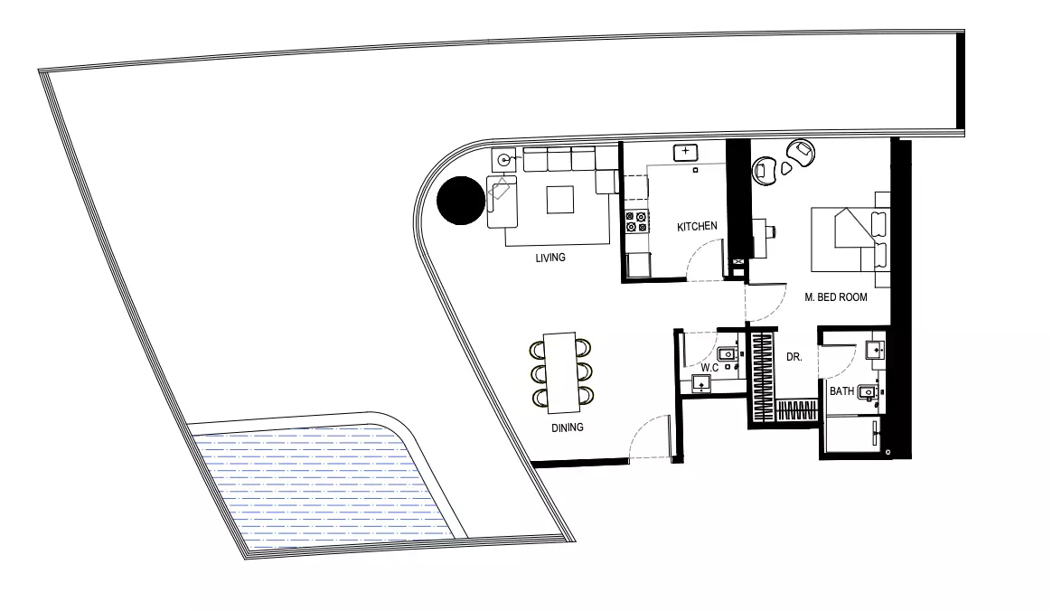 Binghatti Hills Type B Tower B, 1 bed