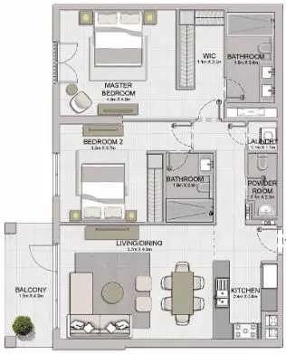 La Sirene Phase1 By Meraas Type 7, 2 beds