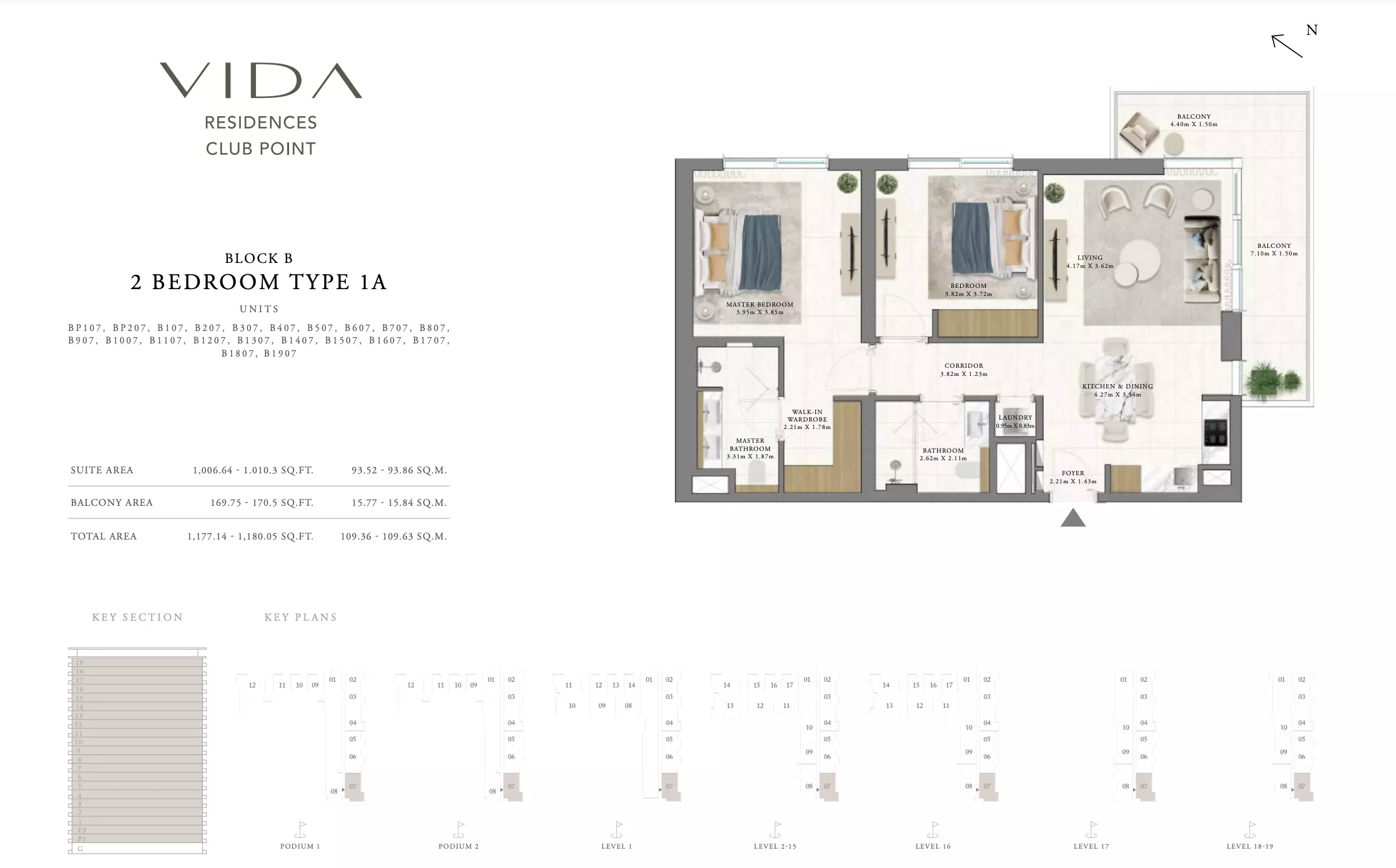 Vida Residences Club Point — 2BR floor plan