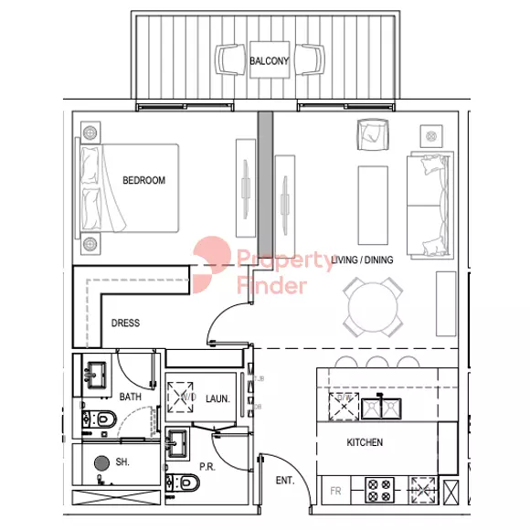 Kensington Waters Tower B Type B, 1 bed