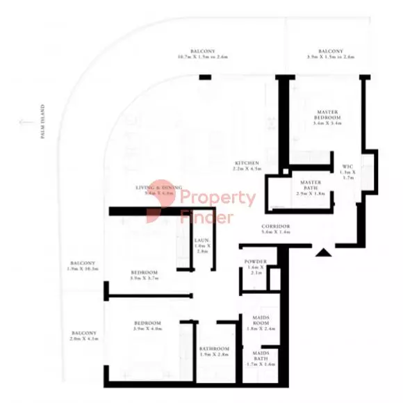 Grand Bleu Tower Unit 05 - Level 20-26, 3 beds