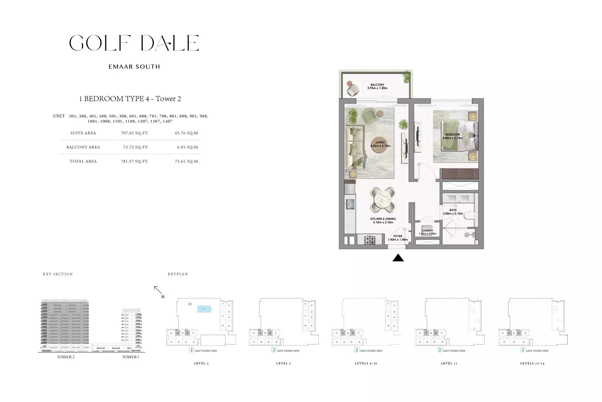 Golf Dale — 1BR floor plan