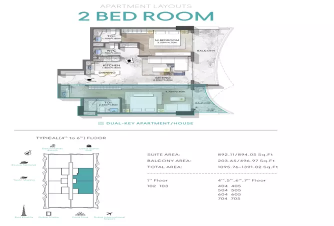 Nautis Residences — 2BR floor plan