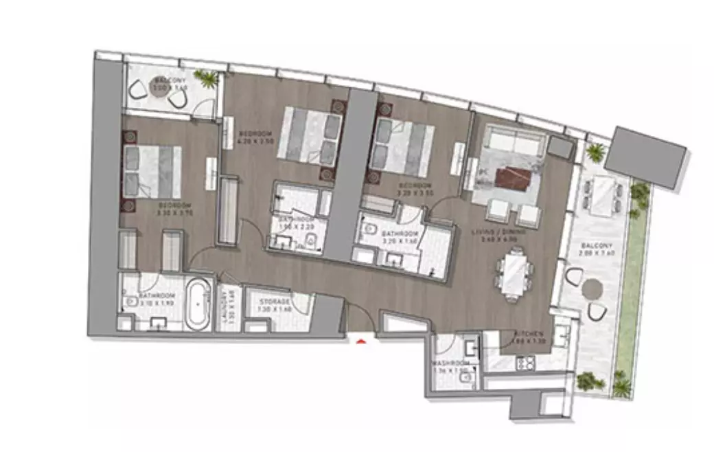 Safa Two Type 2, 3 beds
