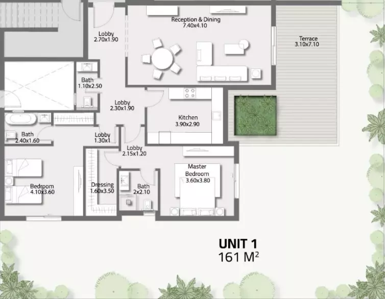 صورة مخطط ارضية الوحدة