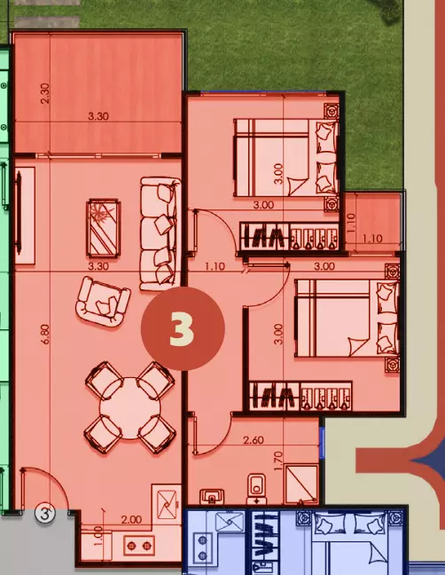 صورة مخطط ارضية الوحدة