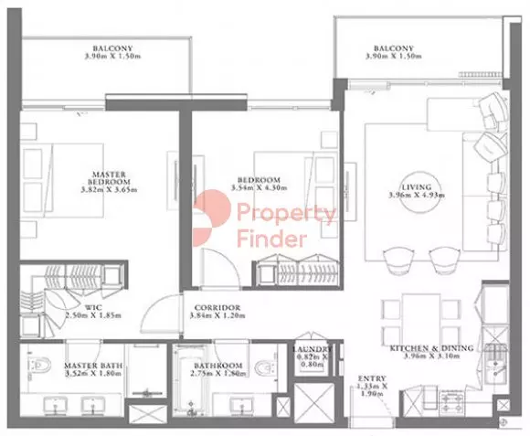 Seagate Type 1C Building 3 Unit 11 Level 2-6, 2 beds