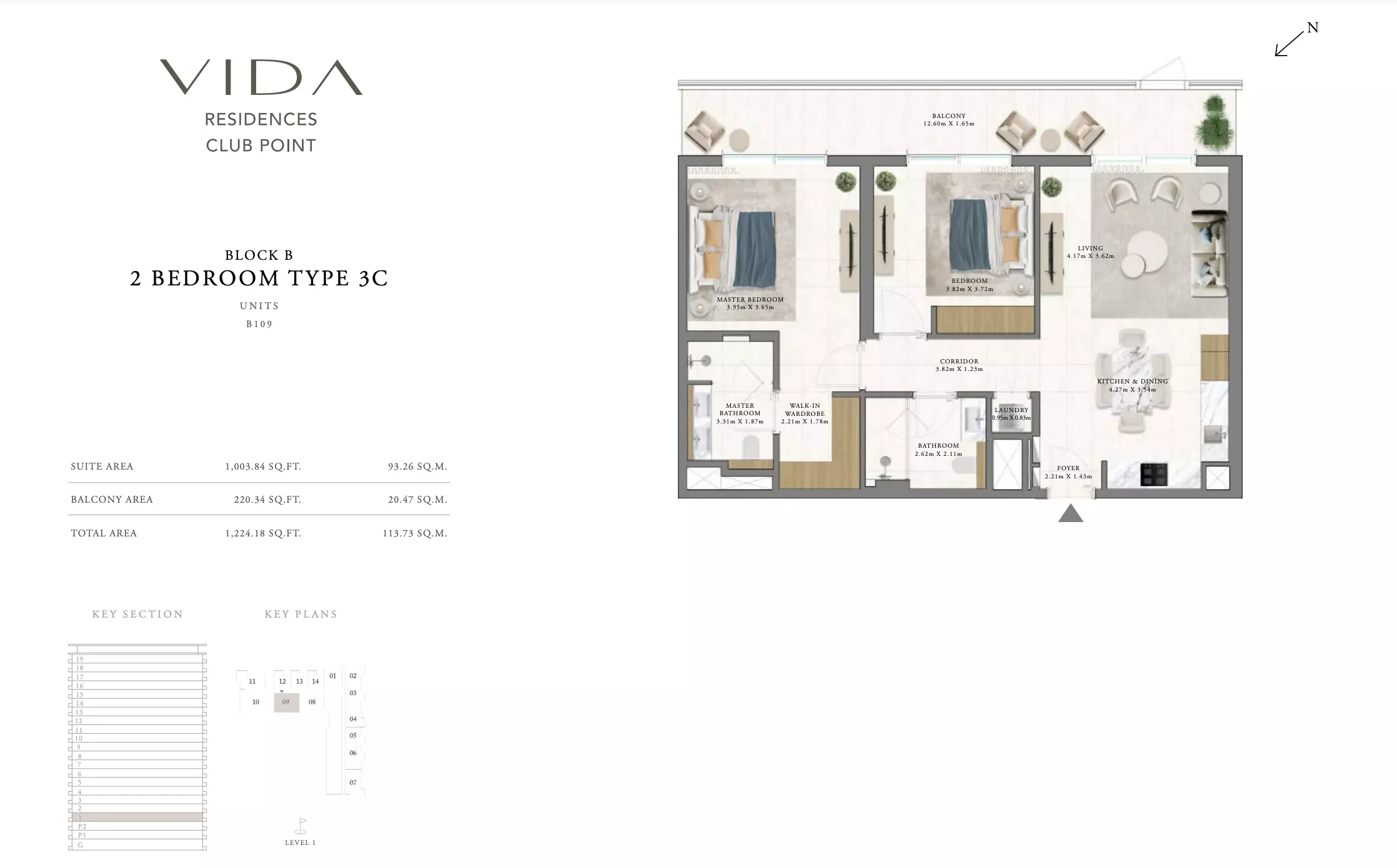 Vida Residences Club Point Type 3 C - Block B, 2 beds
