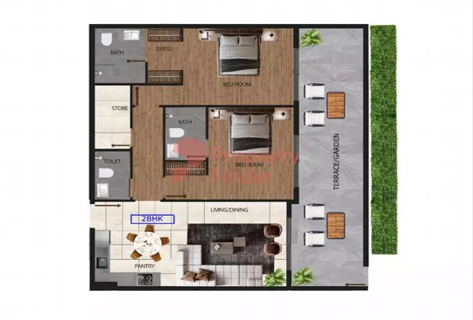 Marquis Elegance — 2BR floor plan