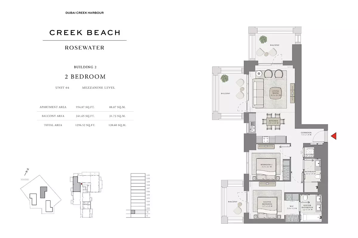 Creek Beach Rosewater B2-Type H, 2 beds