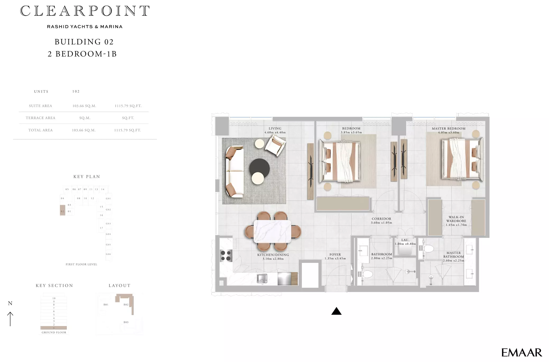 Clearpoint Building 2 _ Type 1B 2BD, 2 beds