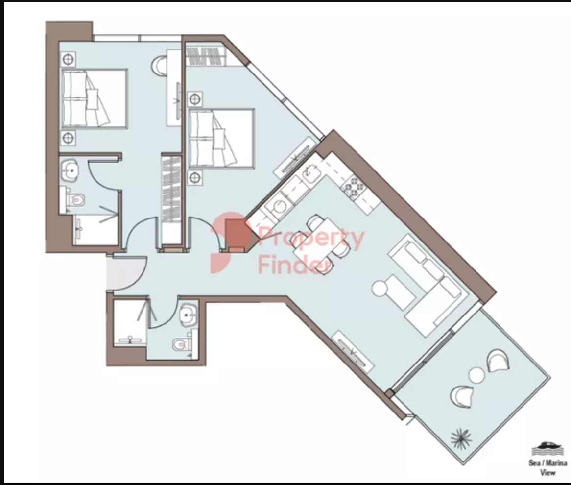 Nautica By Select Group — 2BR floor plan