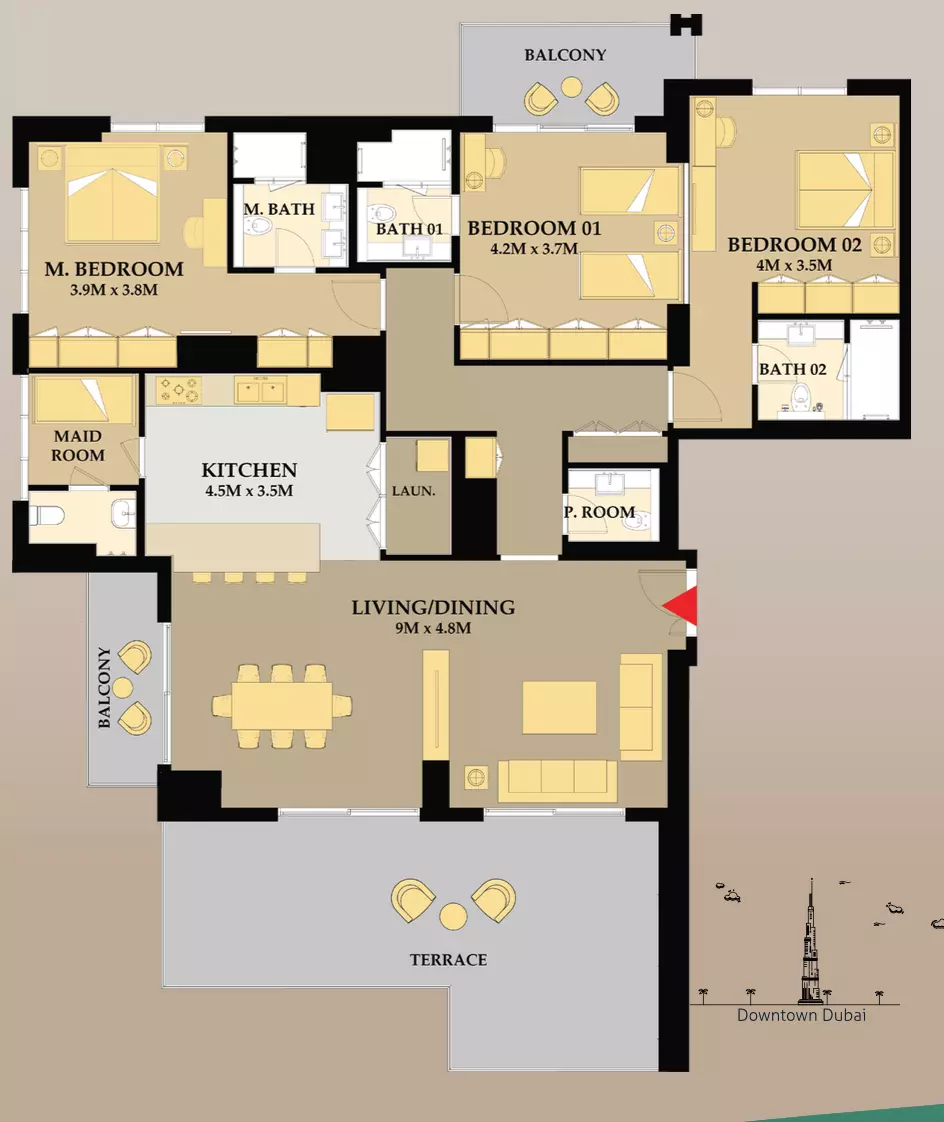 صورة مخطط ارضية الوحدة