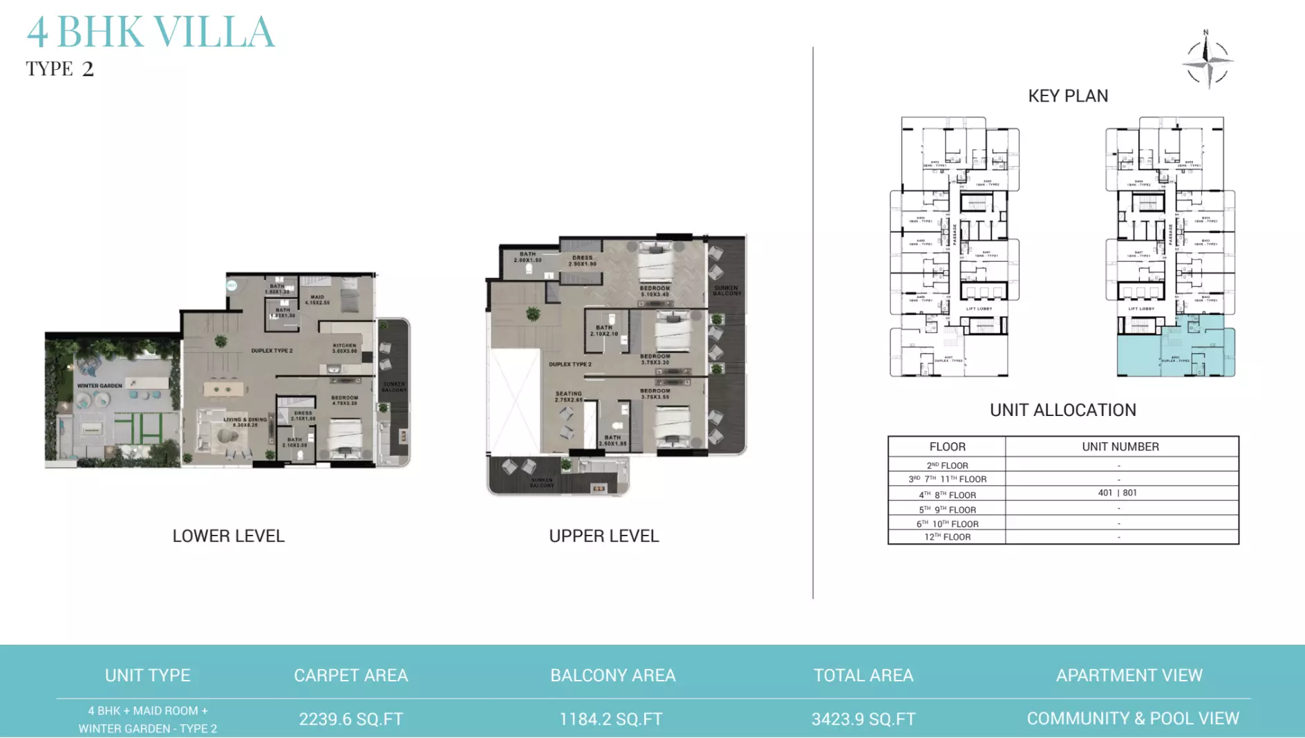 Reef 999 Type 2 - Tower B, 4 beds