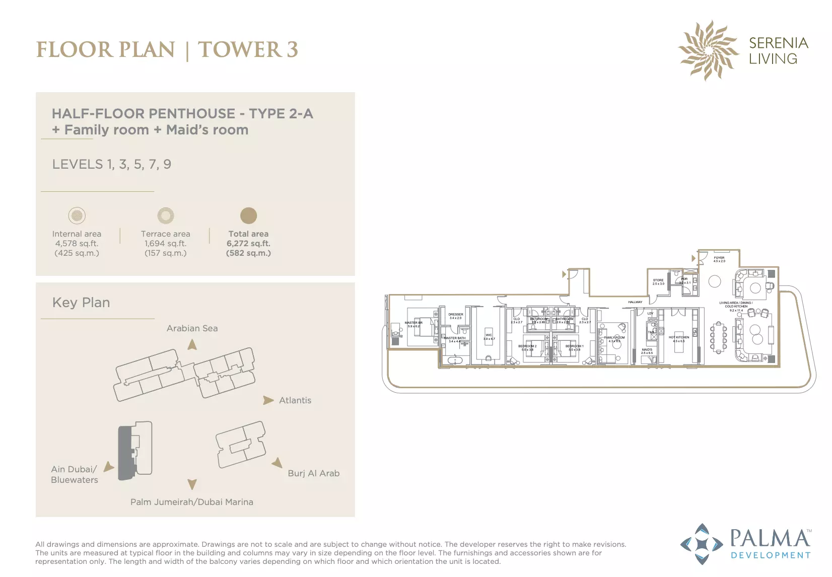 Serenia Living — 3BR floor plan