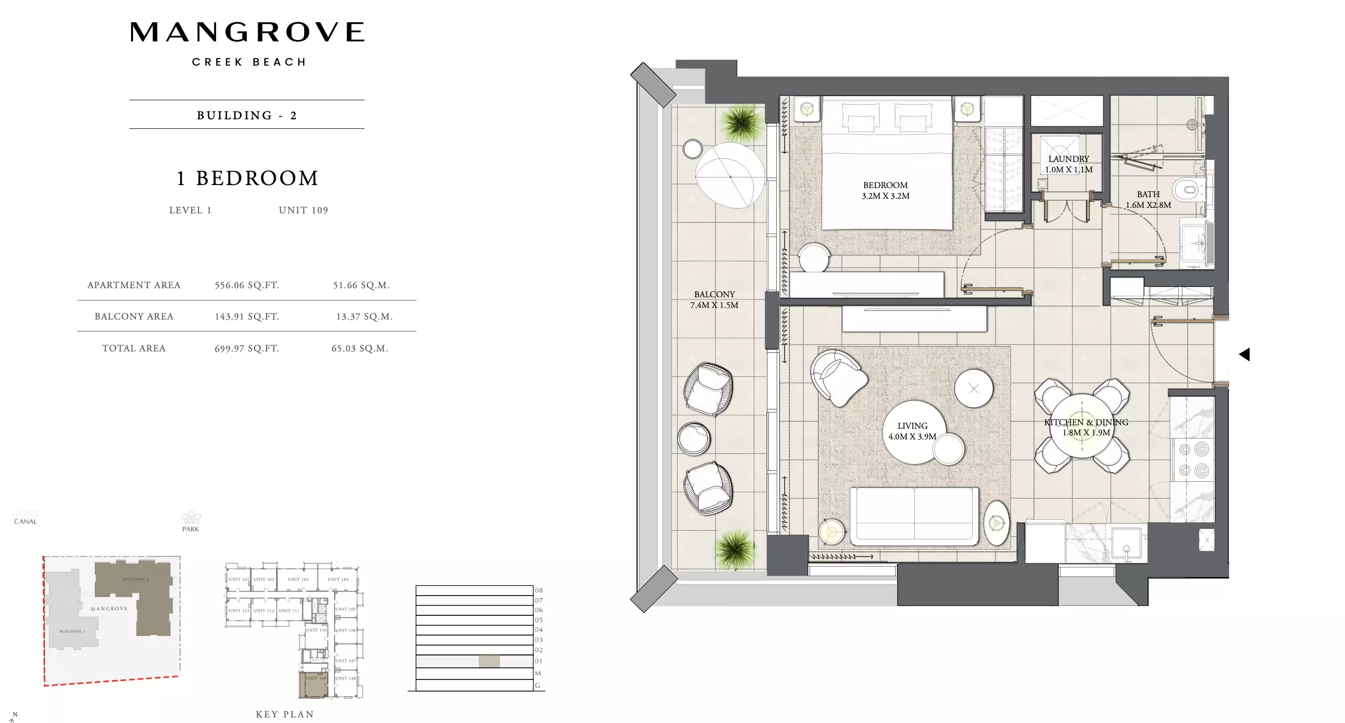 Mangrove By Emaar Unit 109 Building 2, 1 bed