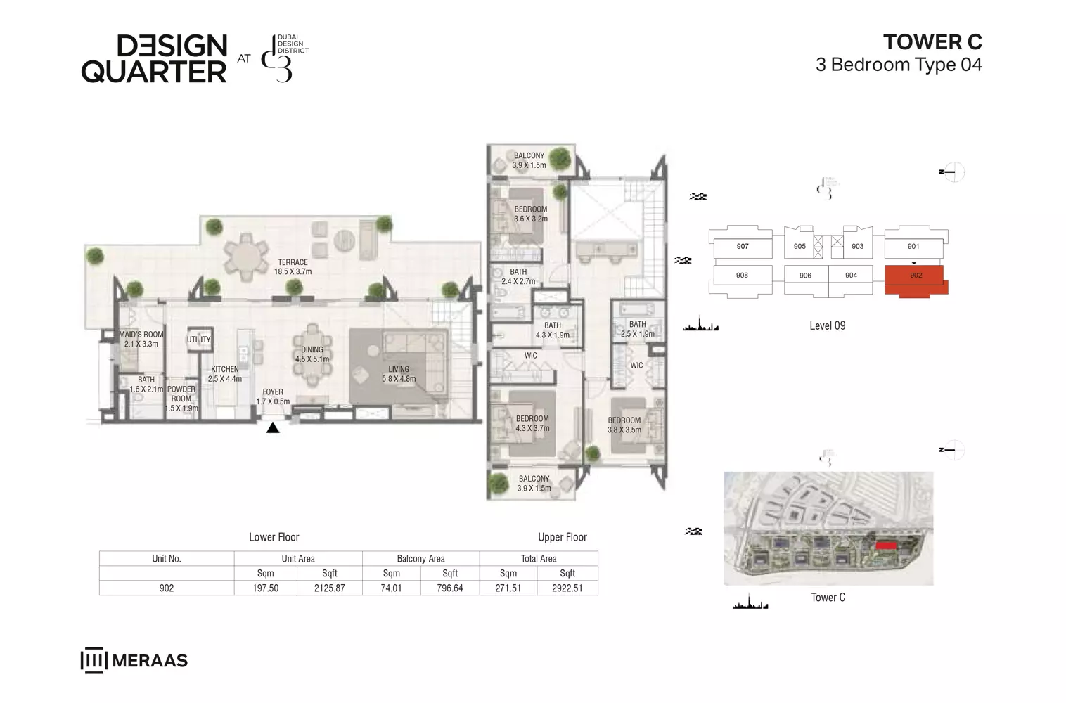 Design Quarter Building C _ Type 04 A, 3 beds