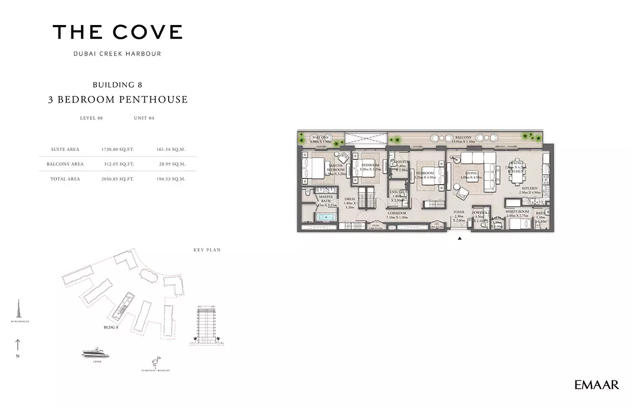 The Cove Phase 2 By Emaar Building 8 - Level 08, Unit 04, 3 beds