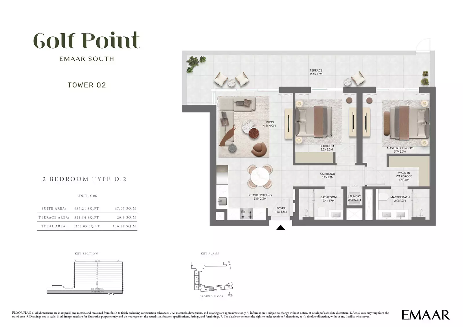 Golf Point Tower 2 - Type D-2, 2 beds