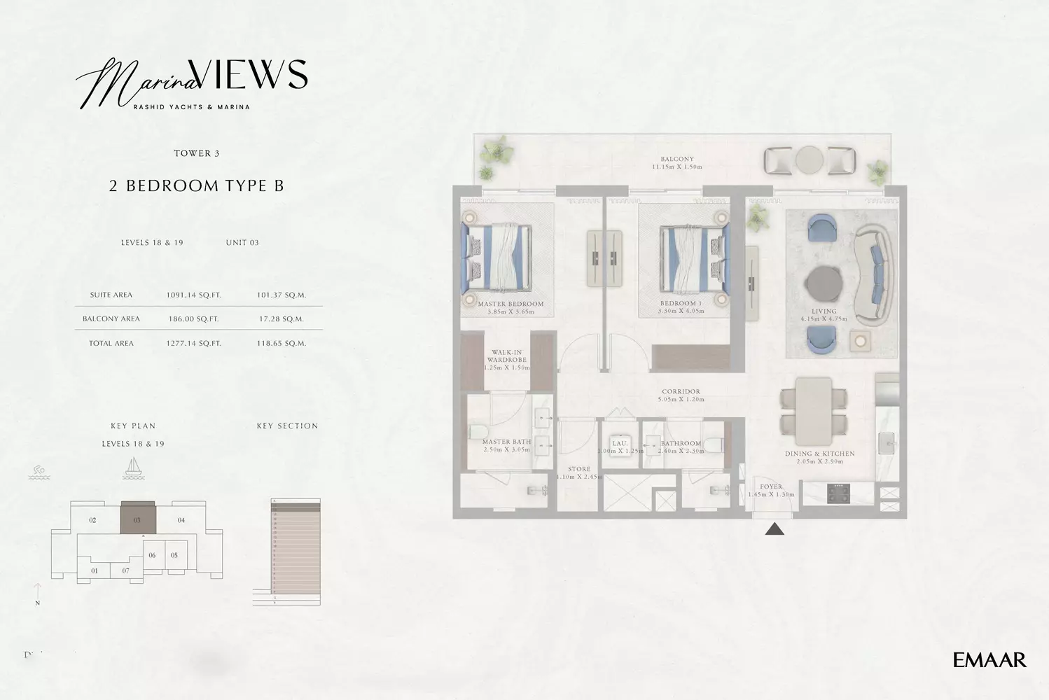 Marina Views Type 6-Tower 3, 2 beds