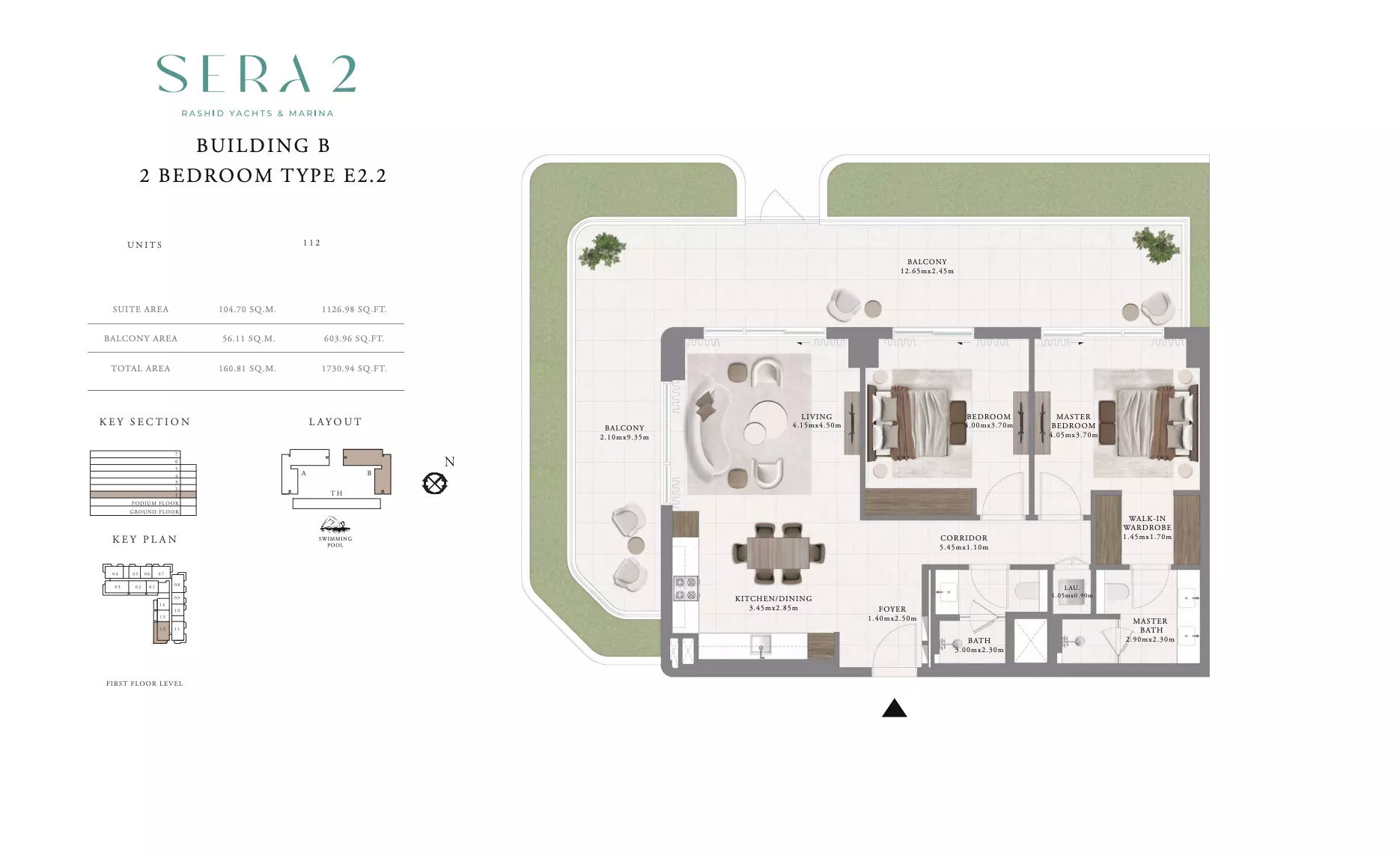 Sera Phase 2 By Emaar Type E2.2-Building B, 2 beds