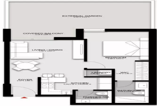Darb By Alef Group — 1BR floor plan