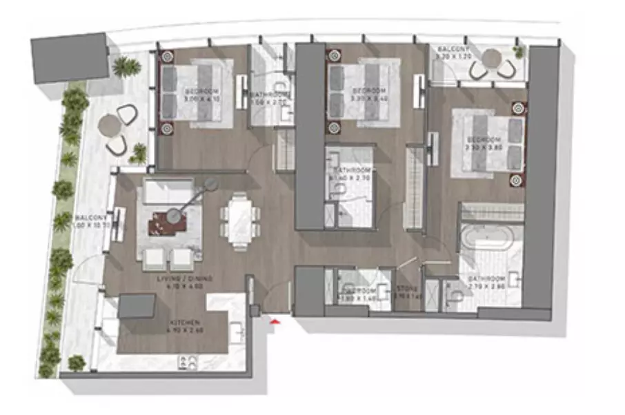 Safa Two Type 3, 2 beds