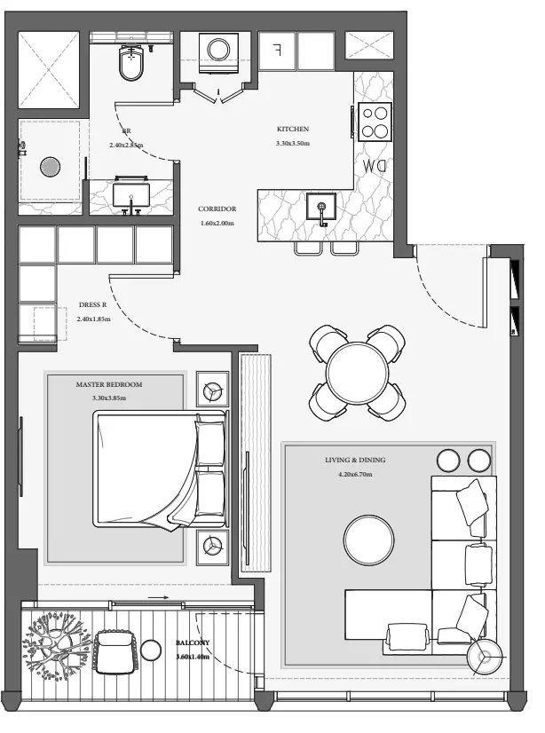 Verve City Walk Tower B-Type 5, 1 bed