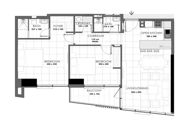 Palatium Residences — 2BR floor plan