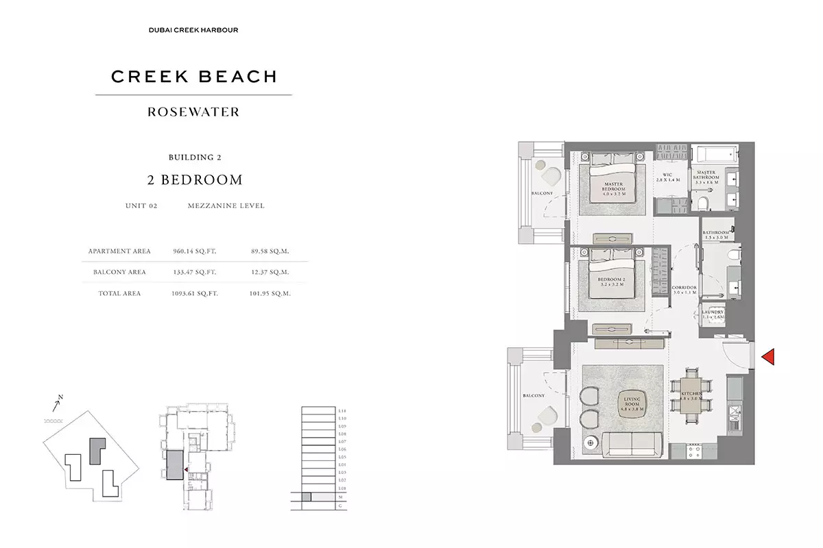 Creek Beach Rosewater B2-Type B, 2 beds