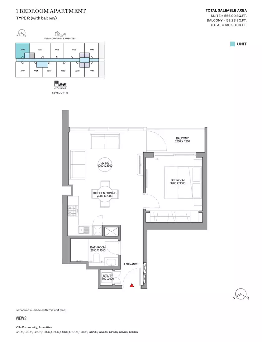 Sobha Orbis Type R-Tower G, 1 bed