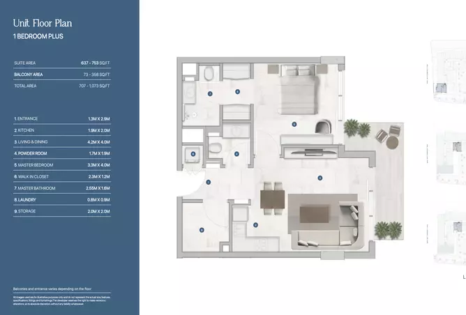 Sola Residences — 1BR floor plan