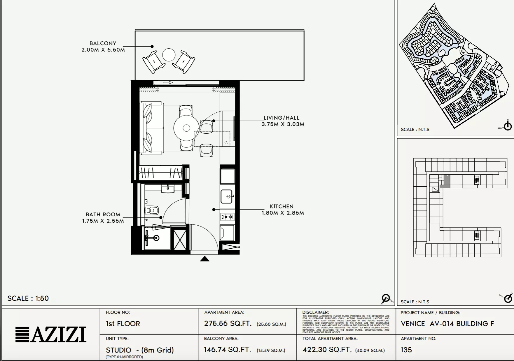 Azizi Venice 14 Type 135-Building F, studio
