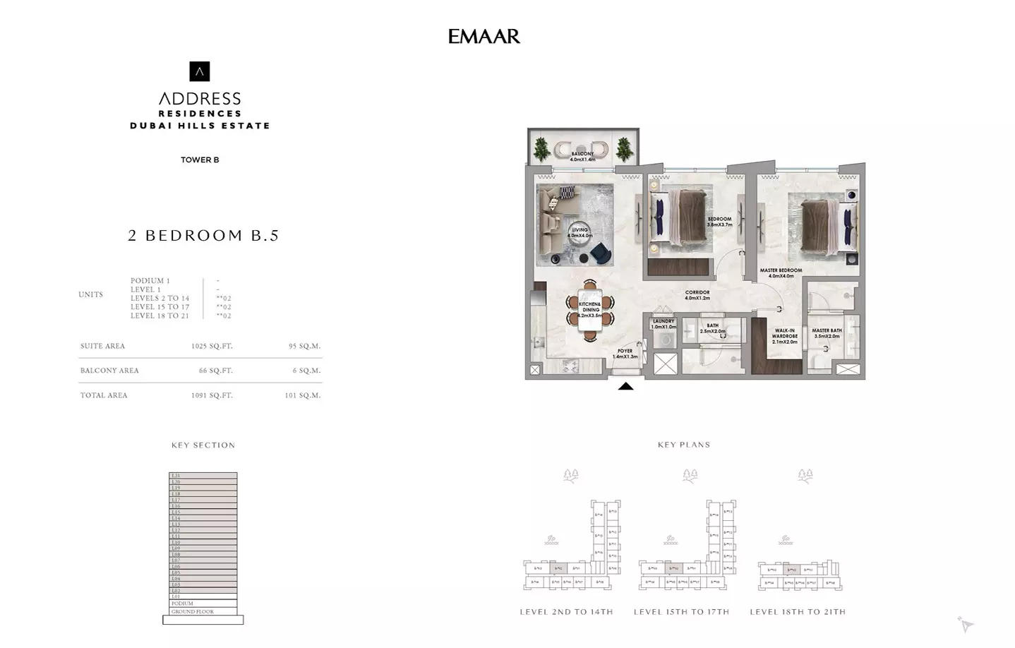 Address Residences at Dubai Hills Estate Type B5-Tower B, 2 beds