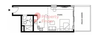Binghatti Galaxy — Studio floor plan