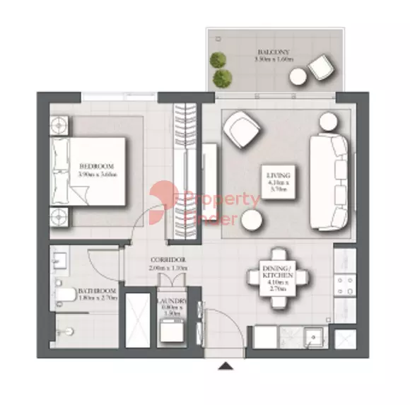 Park Horizon Type B building 2 podium level unit p06, 1 bed