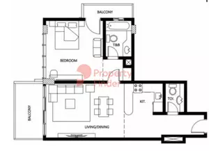 Binghatti Galaxy Tower B Type 8, 1 bed