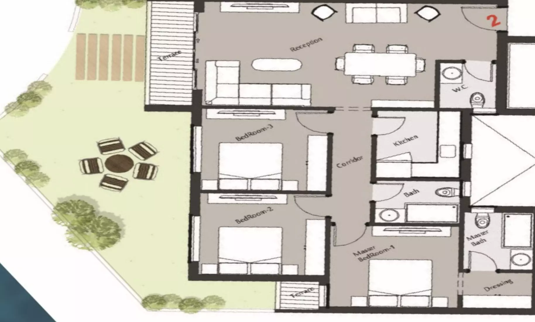 صورة مخطط ارضية الوحدة