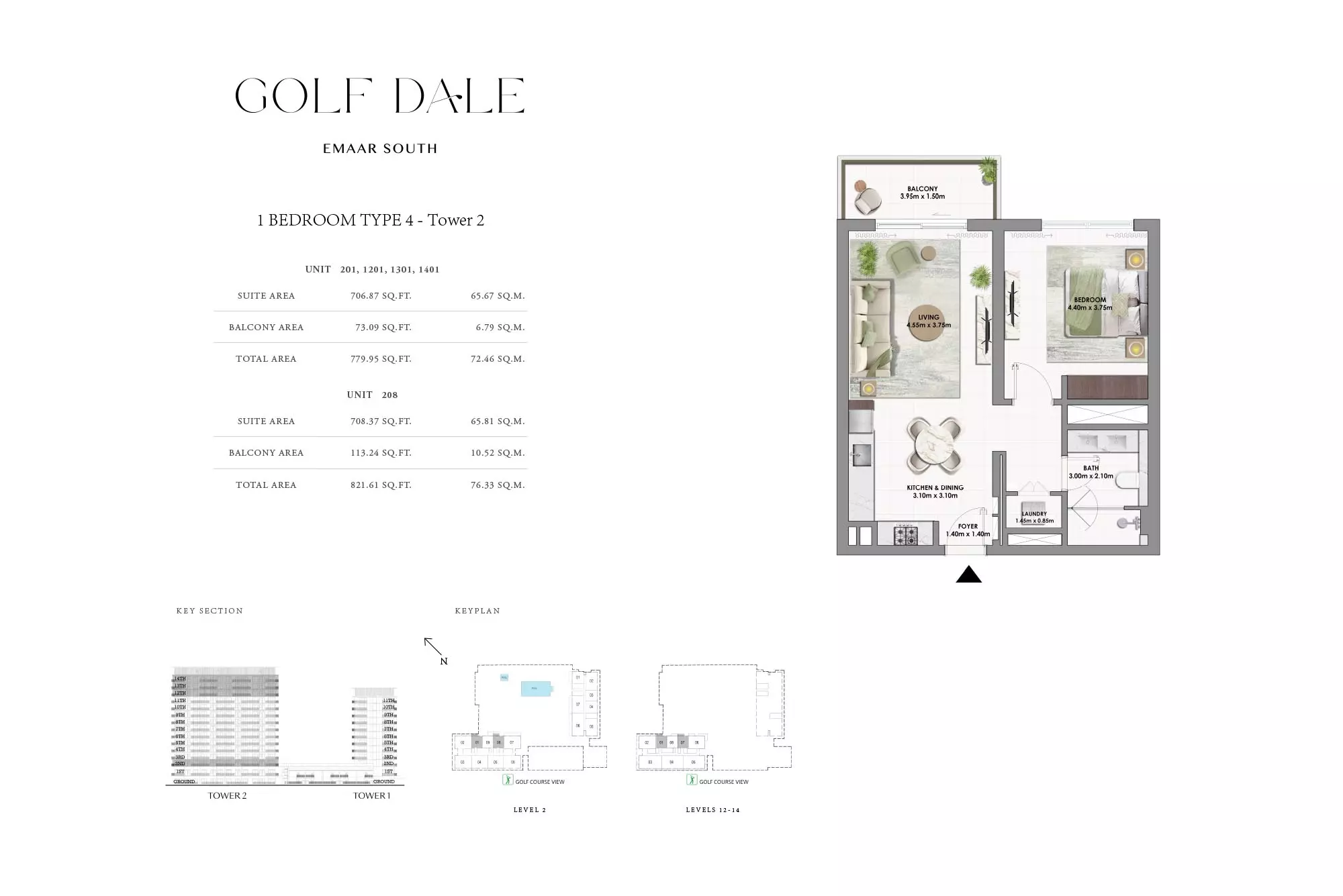 Golf Dale — 1BR floor plan
