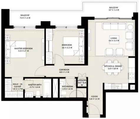Park Field Type 1.7, 2 beds