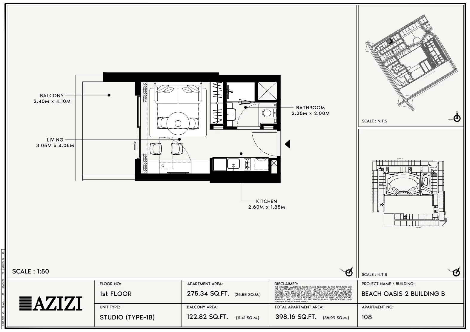 Beach Oasis Phase 2 By Azizi Type 1B - BB, studio