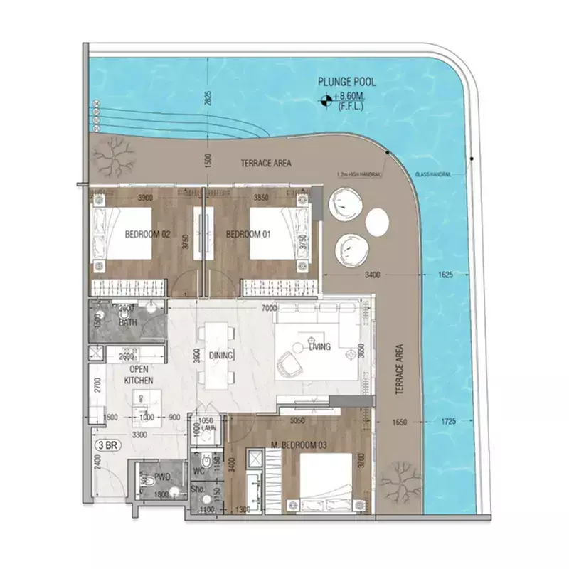 صورة مخطط ارضية الوحدة