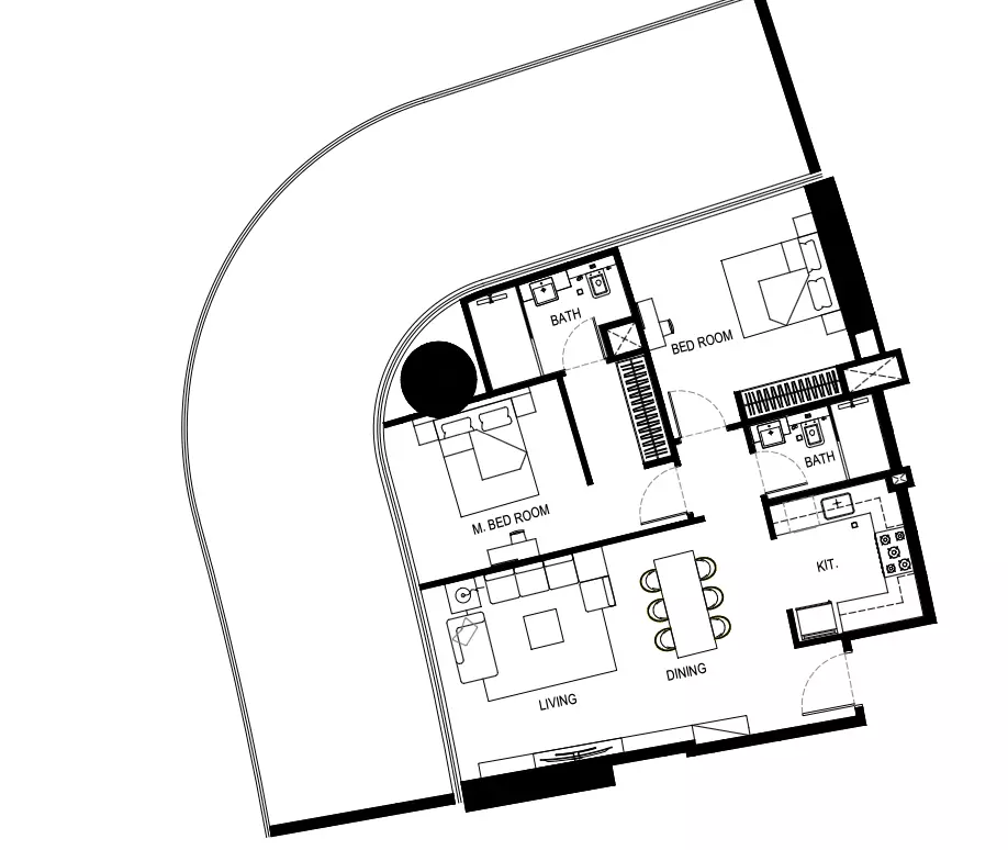 Binghatti Hills Type A Tower B, 2 beds