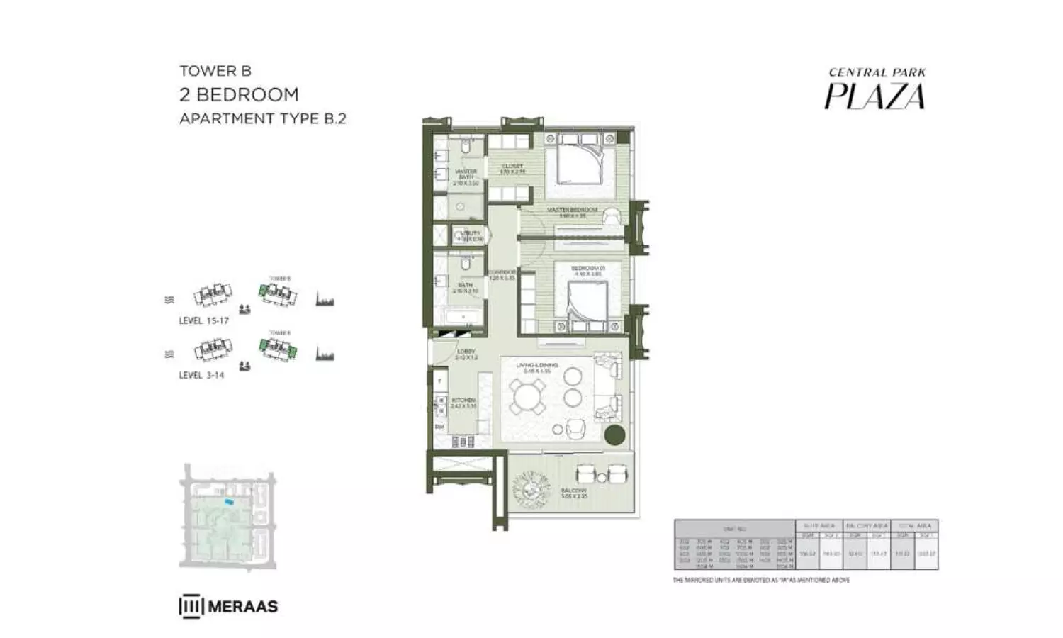 Central Park Plaza — 2BR floor plan